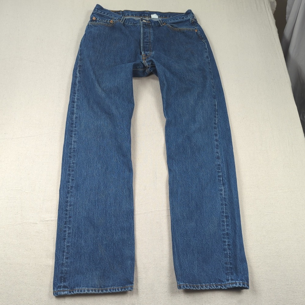 Levis 501 Jeans Mens 36x34 Blue Button Fly Y2K Classic American Straight